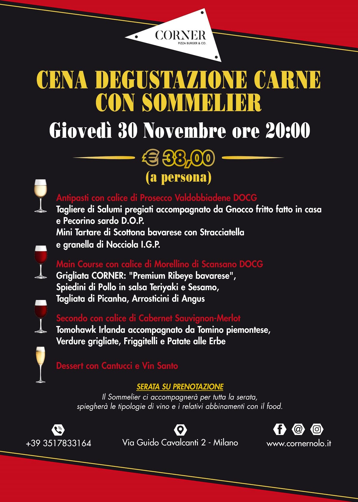 volantino menu degustazione carne